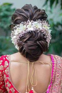 Bun Hairstyle for Lehenga